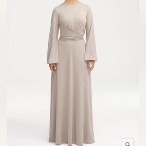 Alice Jersey Tie Waist Maxi Dress - Light Grey
